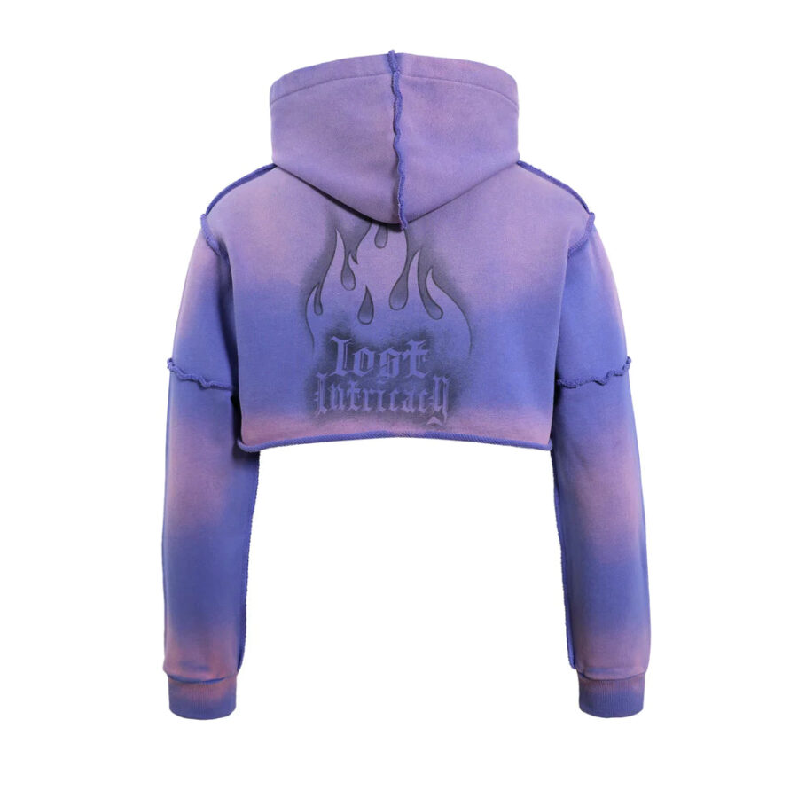 Lost Intricacy "Lavender" Crop Zip Up Hoodie - Image 2