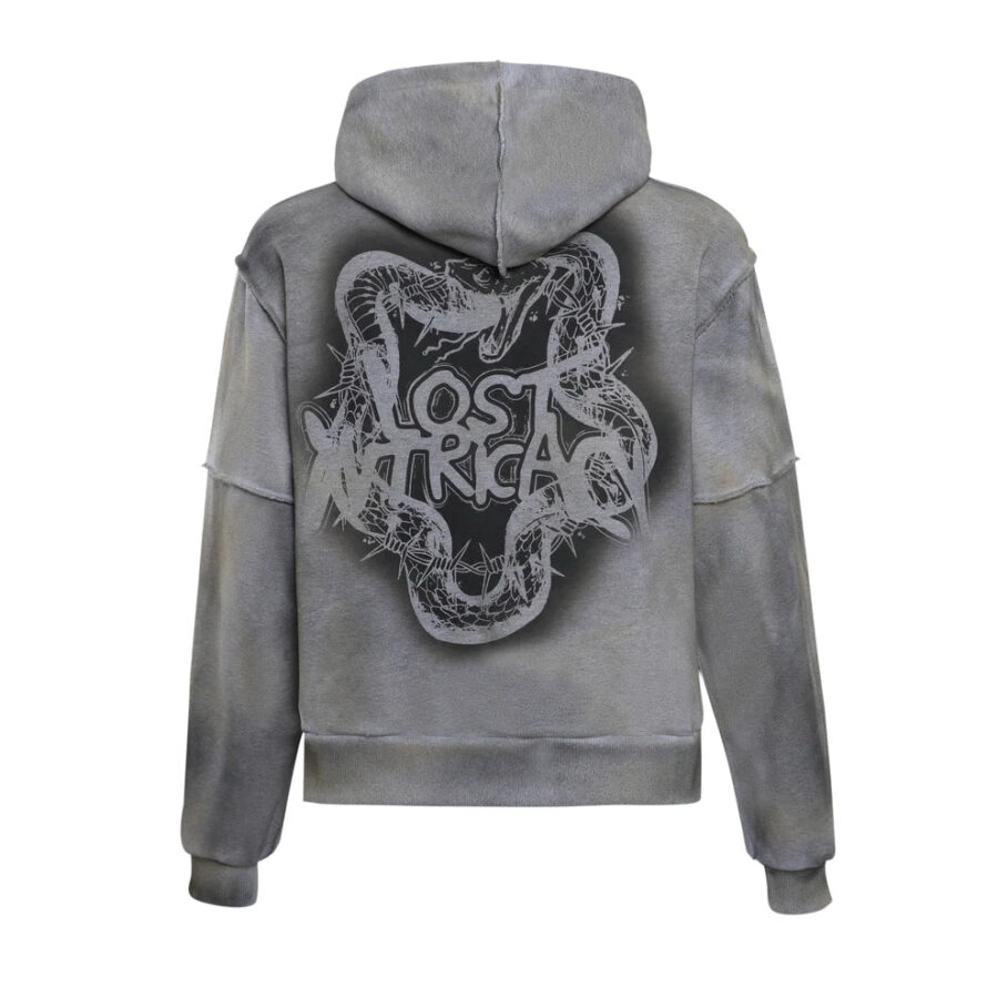 Lost Intricacy "Grey Grunge" Zip Up Hoodie - Image 2