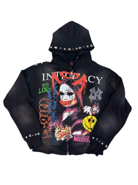Lost Intricacy "Front Page Mag" Black Zip Up Hoodie