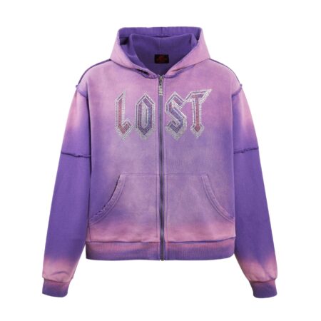 Lost Intricacy x Dntwatchtv Purple Rhinestone Hoodie