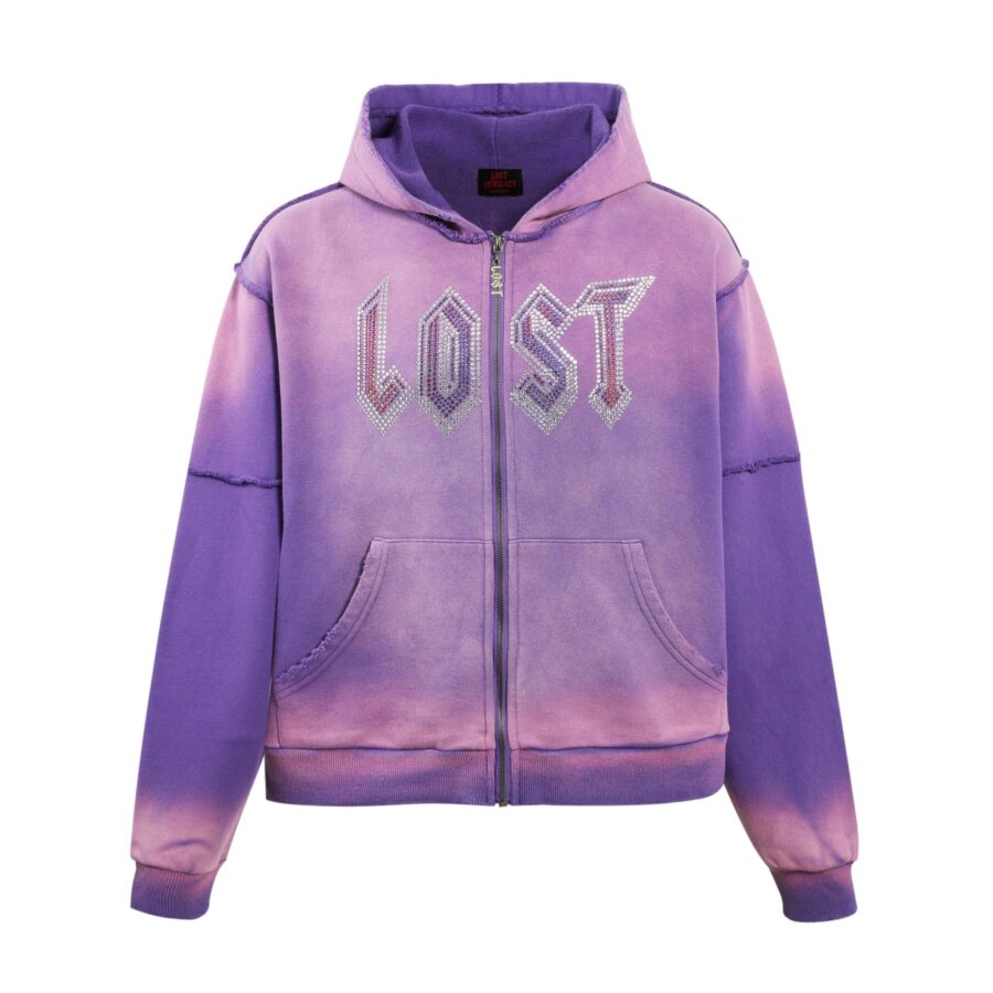 Lost Intricacy x Dntwatchtv Purple Rhinestone Hoodie