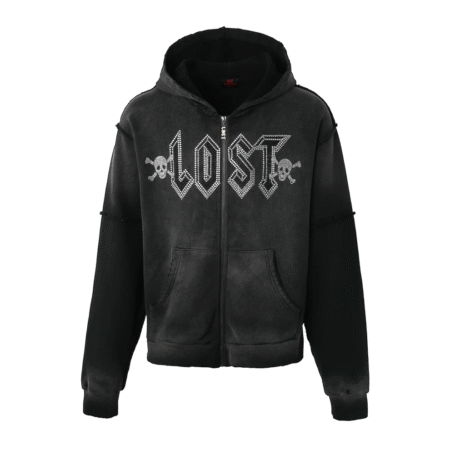 Lost Intricacy "Black Washed" Zip Up Hoodie