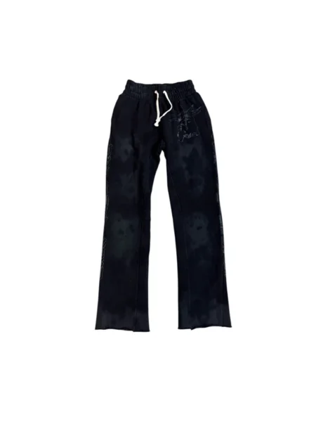 Lost Intricacy Tie Dye Black Flared Sweatpants