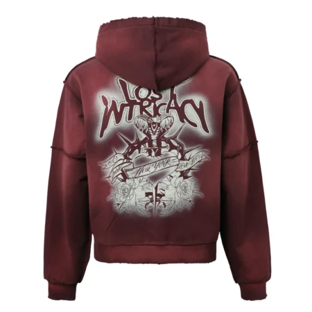 Lost In Tricacy Men's Burgundy Zip Up